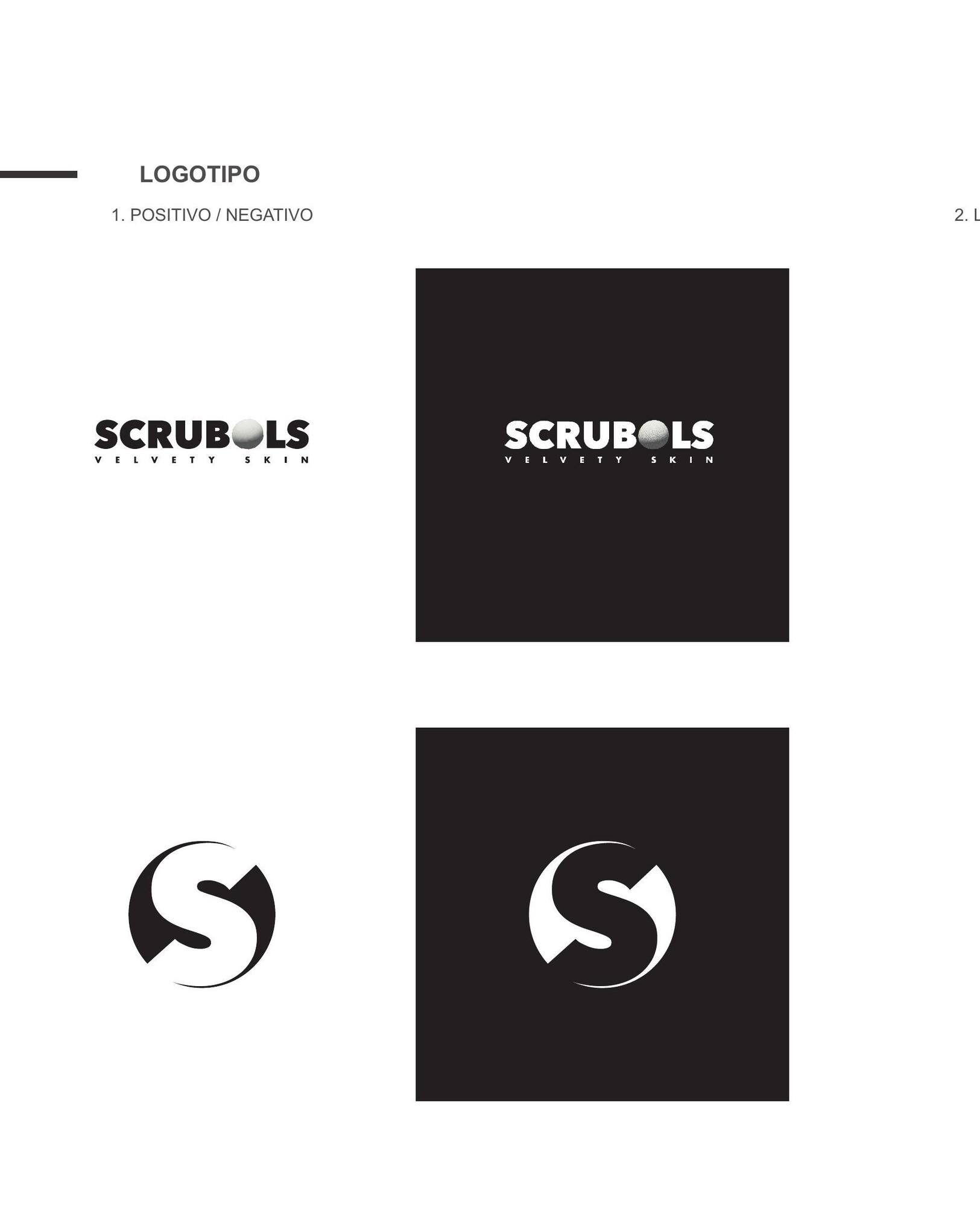 Scrubols — logotipo positivo e negativo