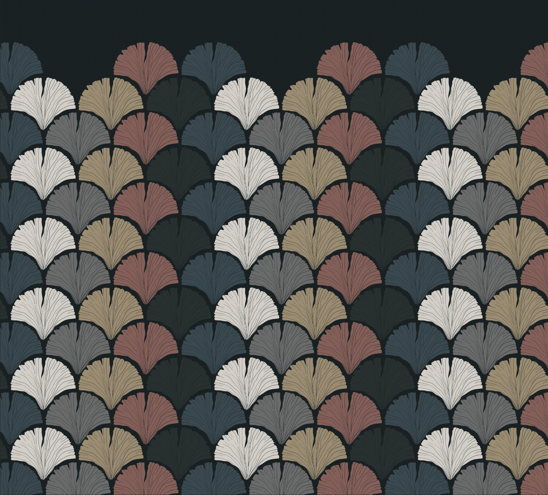 Fullwall — pattern Ginkgo, colorazione neutra